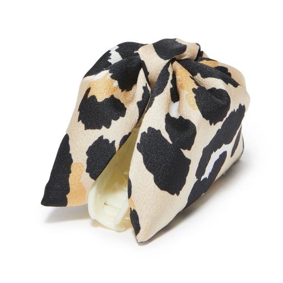 🍁ON SALE🍂LELE SADOUGHI NWT AUTHENTIC LEOPARD SIMONE KNOTTED SILK HAIR CLAW CLIP - Picture 10 of 14
